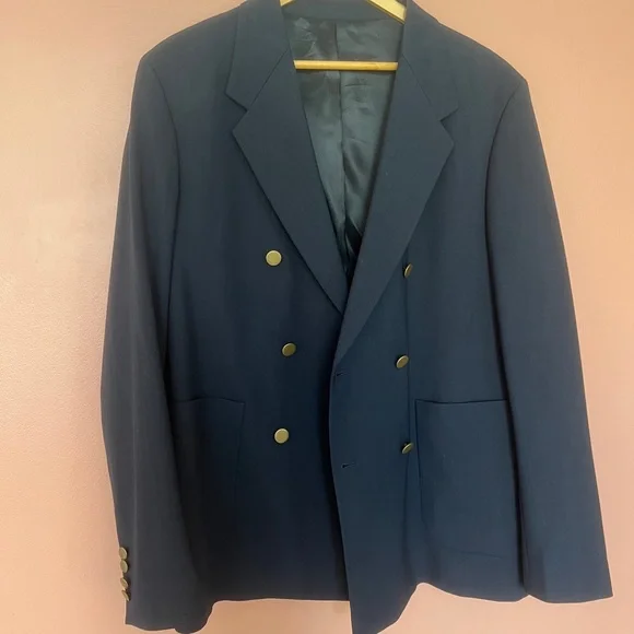 Zara Men’s Double breasted Blazer. Navy. XL. Like New - Picture 6 of 7